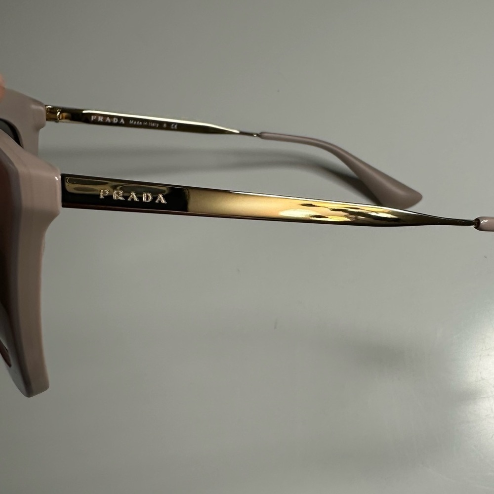 Prada Cinema Iconic Cat Eye Sunglasses 09Q Opal Pink Gold Aviator Gradient - Picture 7 of 14